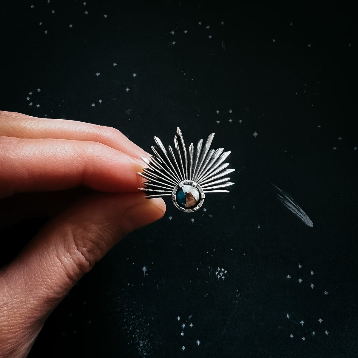 Sun Goddess Ring With Copper Oyster Turquoise