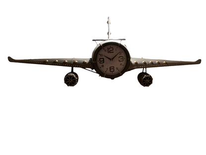 Wall Clock - Metal Medium  Vintage Fighter Jet Wall Clock