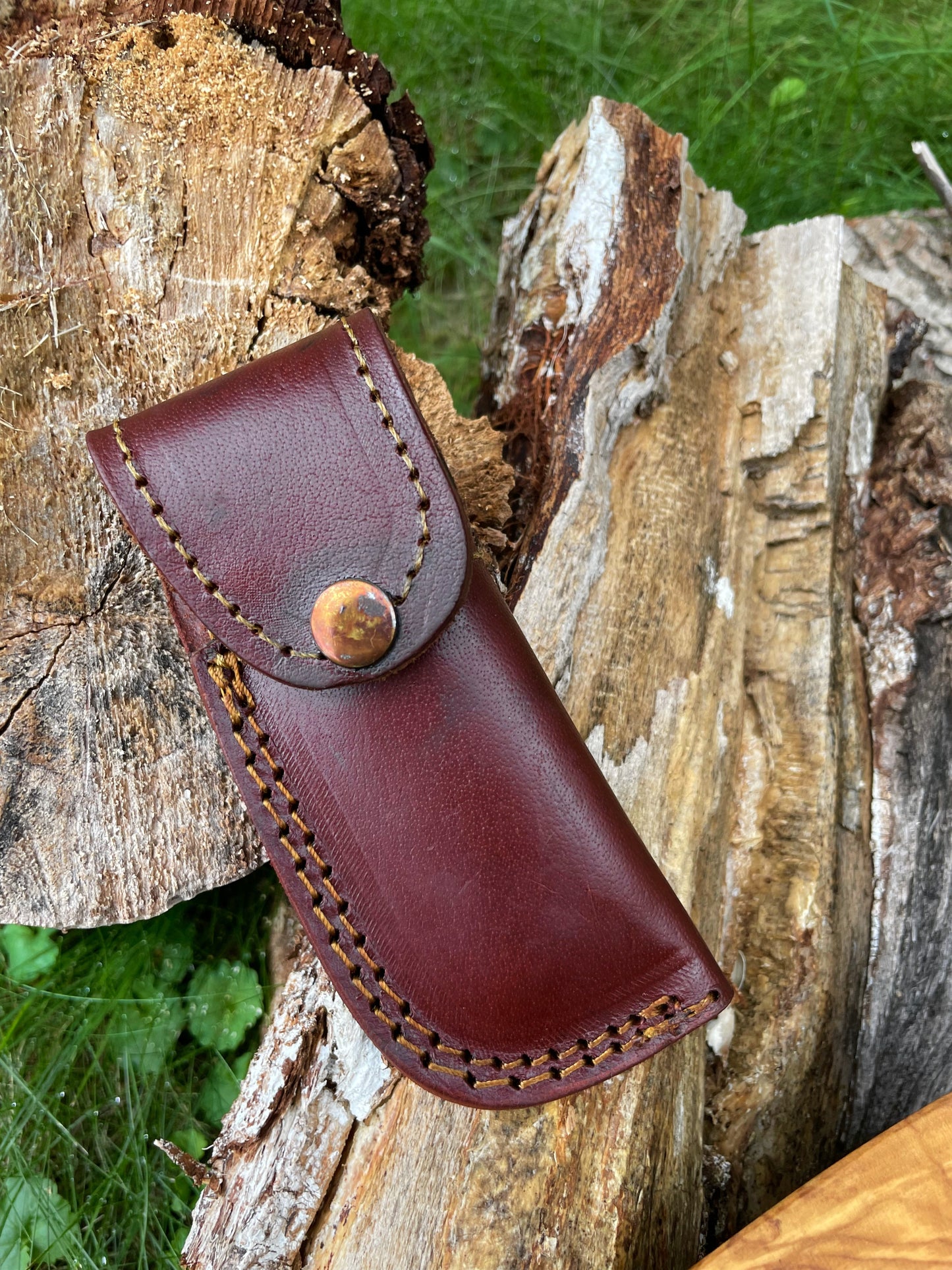 Damasucs Pocket Knife Exquisite Engraved Bolster by Titan TF-015