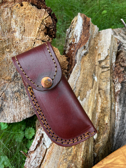 Damasucs Pocket Knife Exquisite Engraved Bolster by Titan TF-015