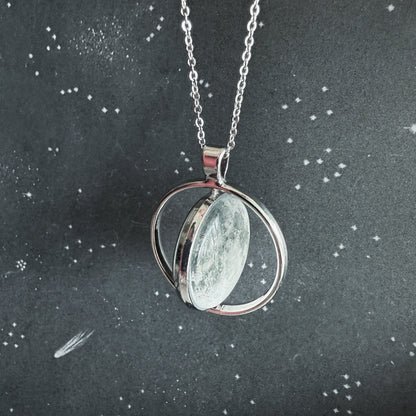 Full Moon Double Sided Fidget Pendant Necklace