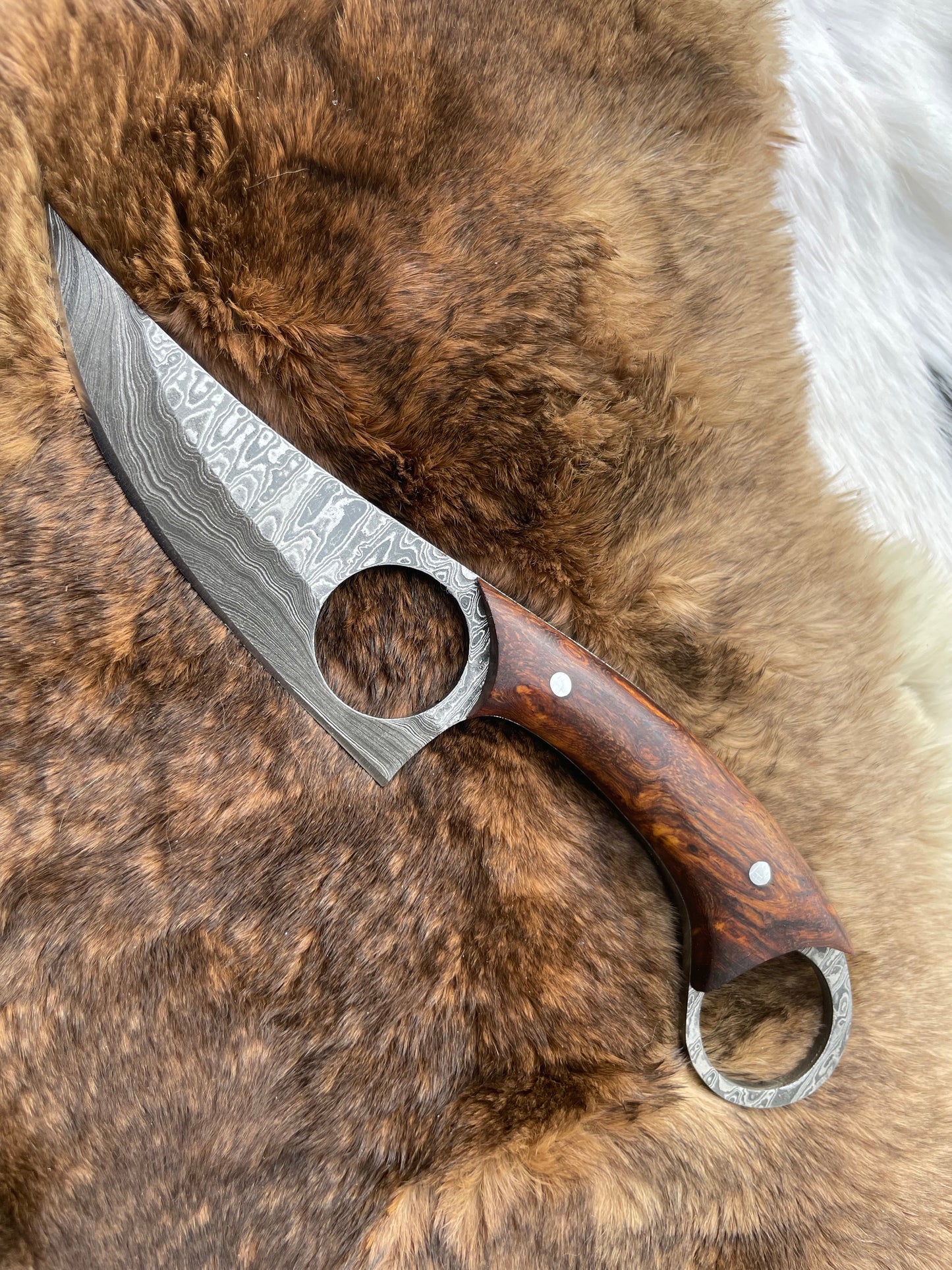 DAMASCUS KNIFE, SKINNER KNIFE, HAND FORGED by TITAN TK-059