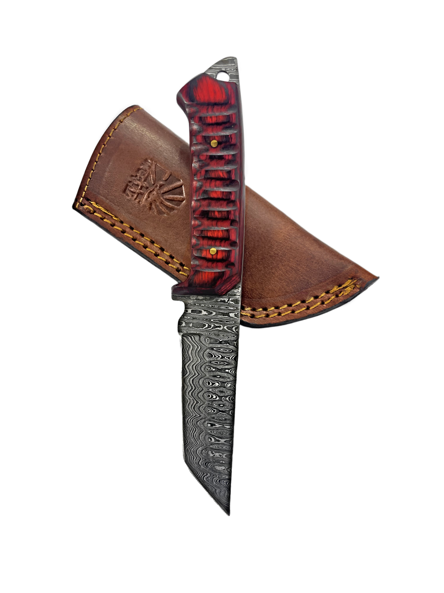 A 2. Titan Diver - Damascus Steel/ EDC / Cherry Wood TD-275
