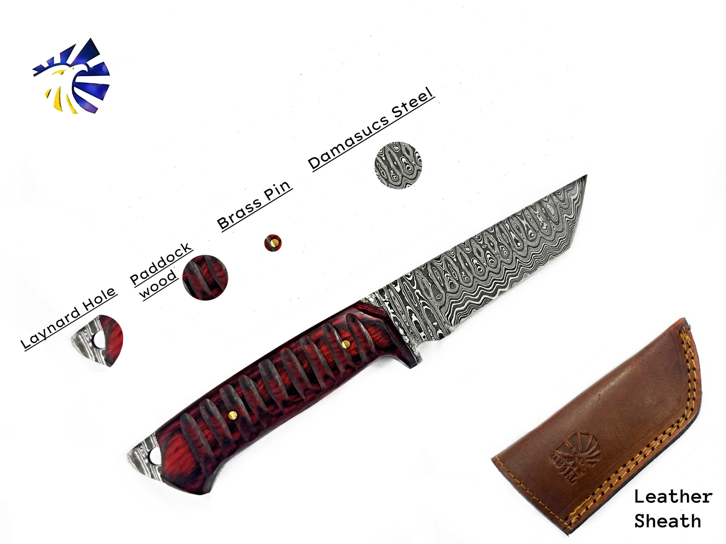 A 2. Titan Diver - Damascus Steel/ EDC / Cherry Wood TD-275