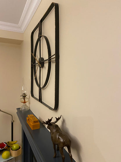 Wall Clock - Square Wrought Iran Antique Wall Clock