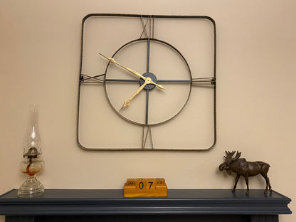 Wall Clock - Square Wrought Iran Antique Wall Clock