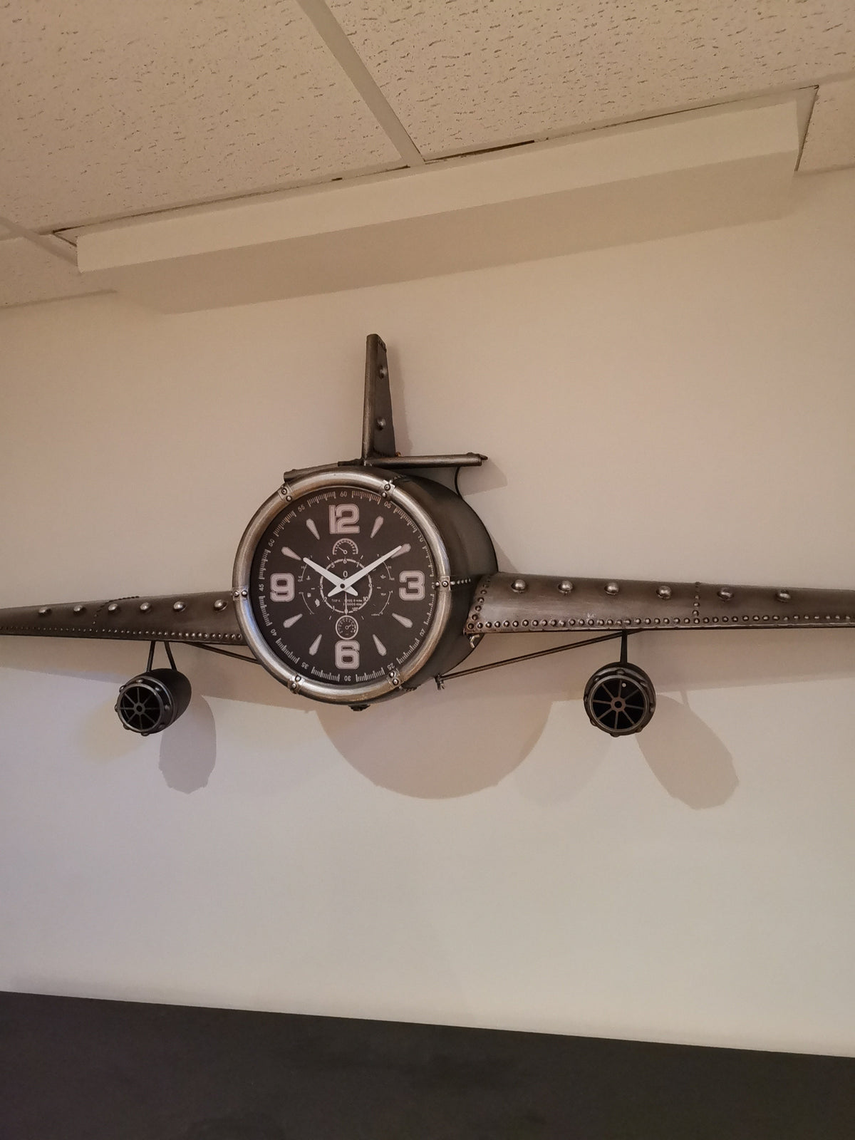 Wall Clock - Metal Medium  Vintage Fighter Jet Wall Clock