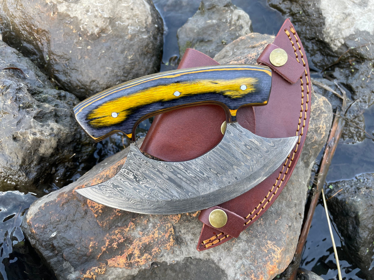 Damascus Steel Alaskan Ulu Knife TK-035