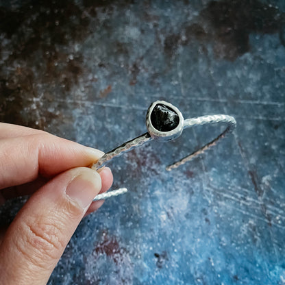 Teardrop Meteorite Cuff Bracelet