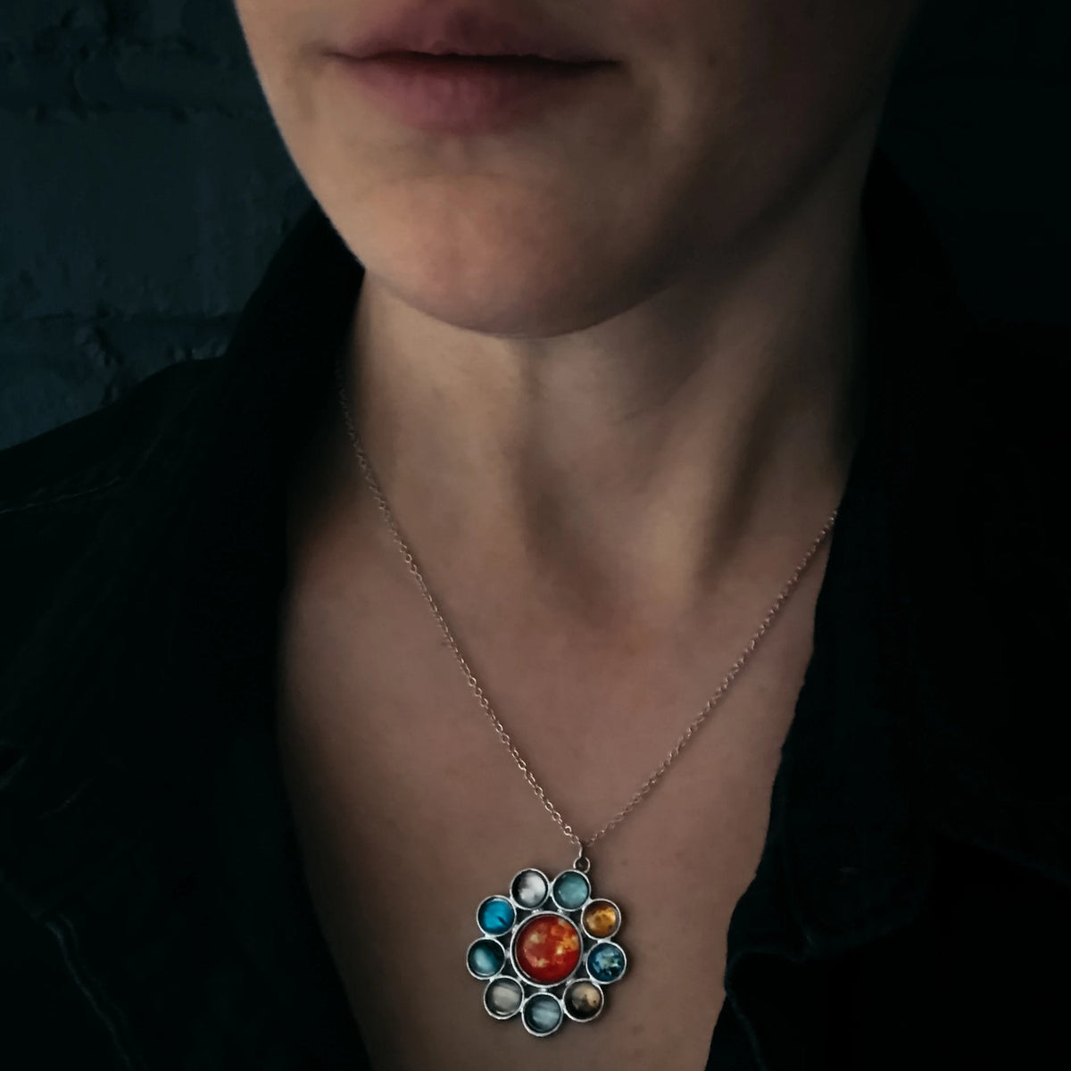 CLEARANCE Solar System Halo Pendant
