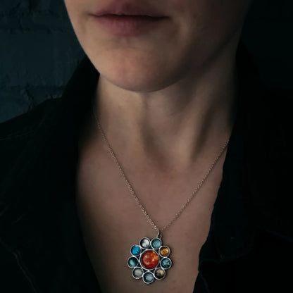 CLEARANCE Solar System Halo Pendant