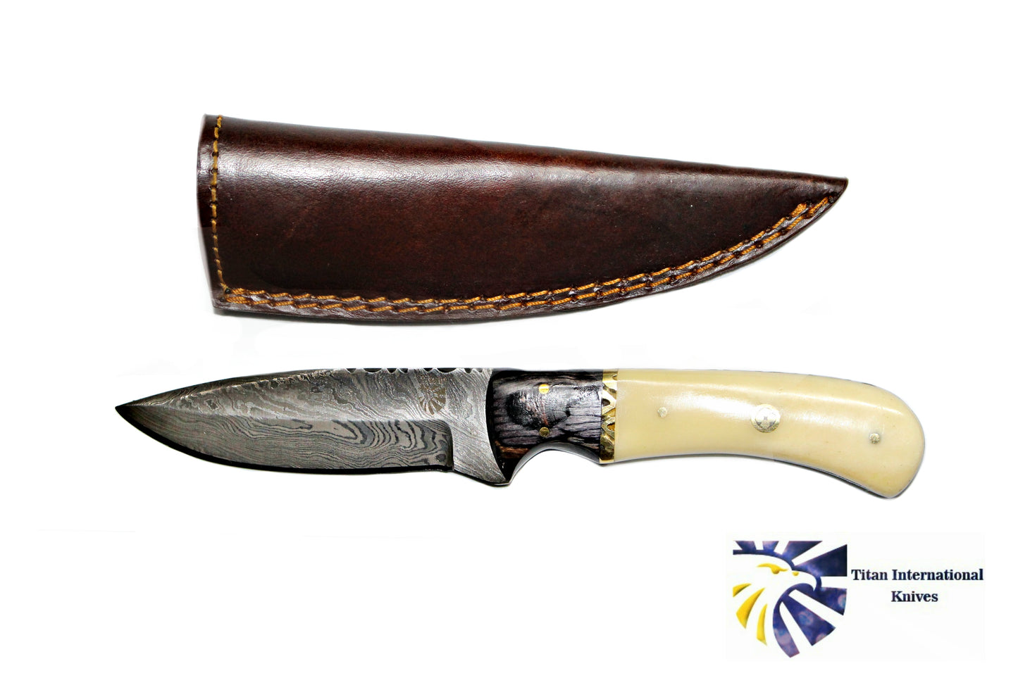 DAMASCUS STEEL HUNTING KNIFE by TITAN TD-172