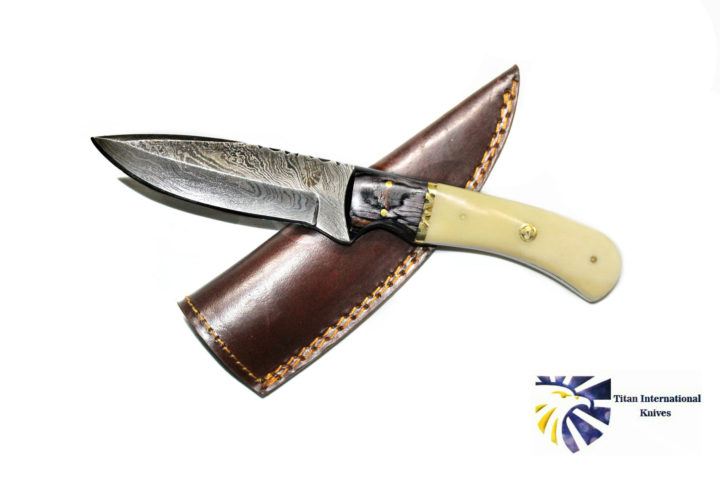 DAMASCUS STEEL HUNTING KNIFE by TITAN TD-172