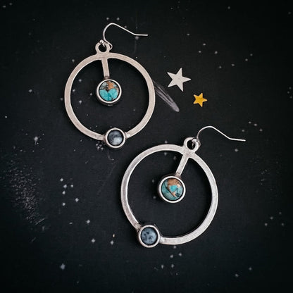 Artemis Earrings - Lunar Orbit Dangles With Natural Stones