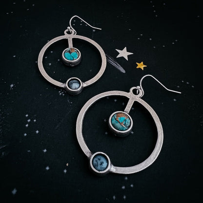 Artemis Earrings - Lunar Orbit Dangles With Natural Stones