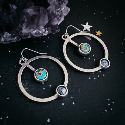 Artemis Earrings - Lunar Orbit Dangles With Natural Stones