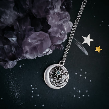 North Star Pendant Necklace With Opal