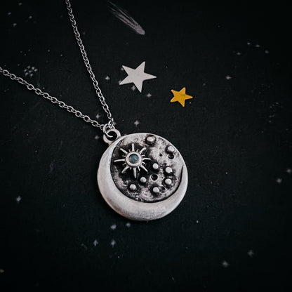 North Star Pendant Necklace With Opal