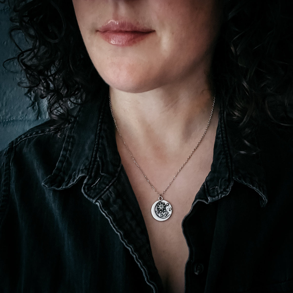 North Star Pendant Necklace With Opal