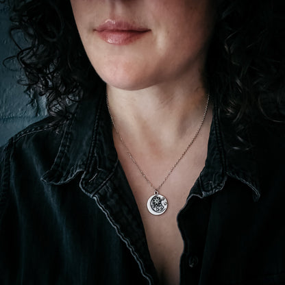 North Star Pendant Necklace With Opal