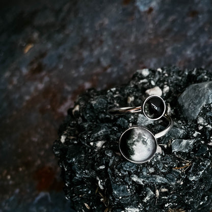 CLEARANCE Mother and Me Ring - My Moon Phase Bypass Ring in Sterling Silver