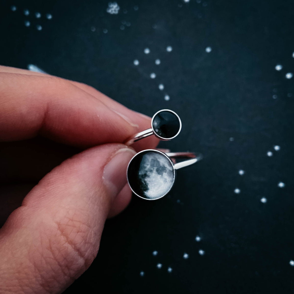 CLEARANCE Mother and Me Ring - My Moon Phase Bypass Ring in Sterling Silver