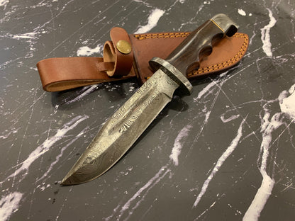 Damascus Hunting Knife Full Tang With Damascus Hilt Custom Titan Hunter TD-216