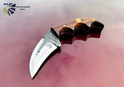 Mini Carbon Steel Neck Knife – Black Walnut Handle, Everyday Carry TC-053