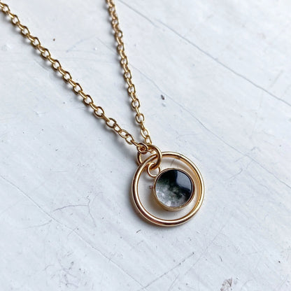My Moon Mini Halo Necklace With Custom Lunar Phase