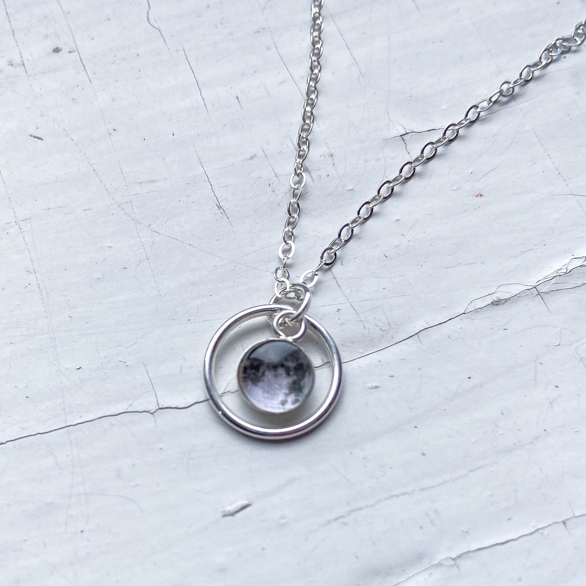 My Moon Mini Halo Necklace With Custom Lunar Phase