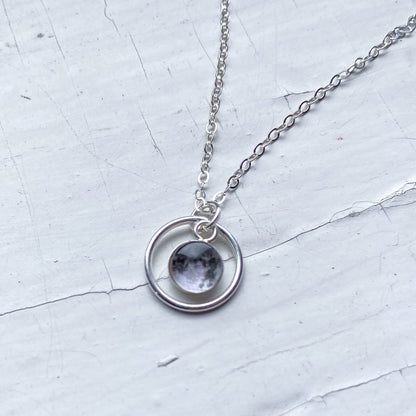 My Moon Mini Halo Necklace With Custom Lunar Phase