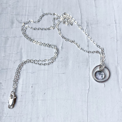My Moon Mini Halo Necklace With Custom Lunar Phase