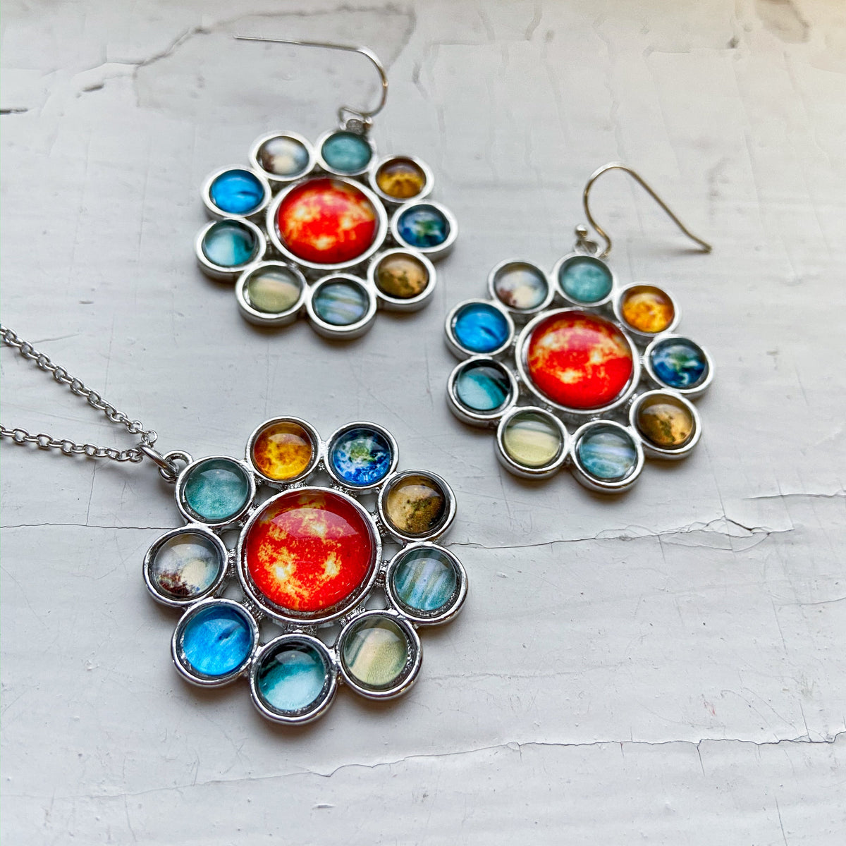 CLEARANCE Solar System Halo Dangle Earrings