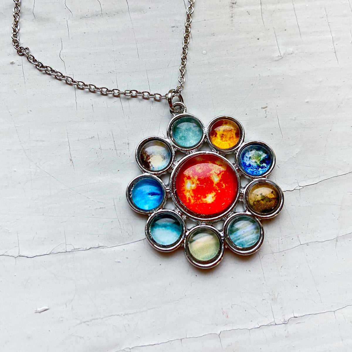 CLEARANCE Solar System Halo Pendant
