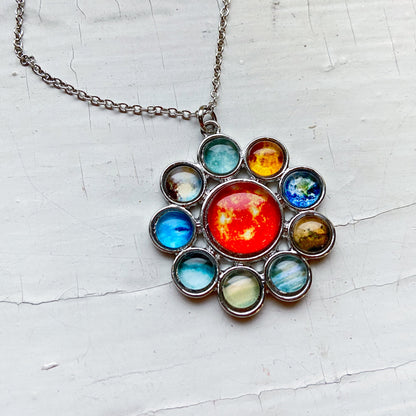 CLEARANCE Solar System Halo Pendant