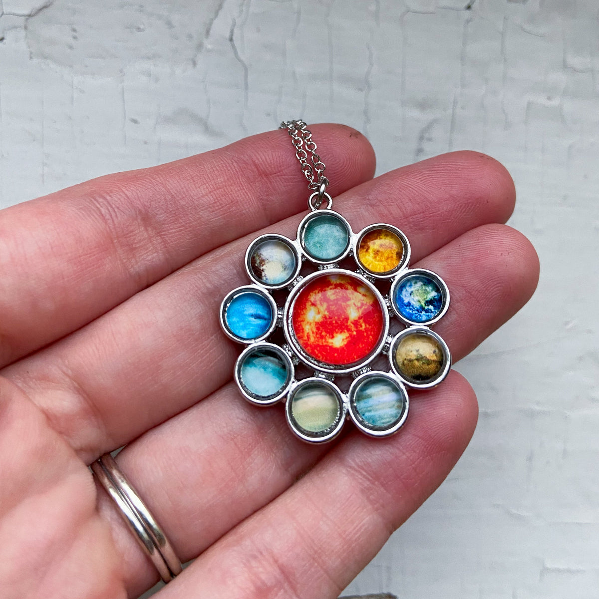 CLEARANCE Solar System Halo Pendant