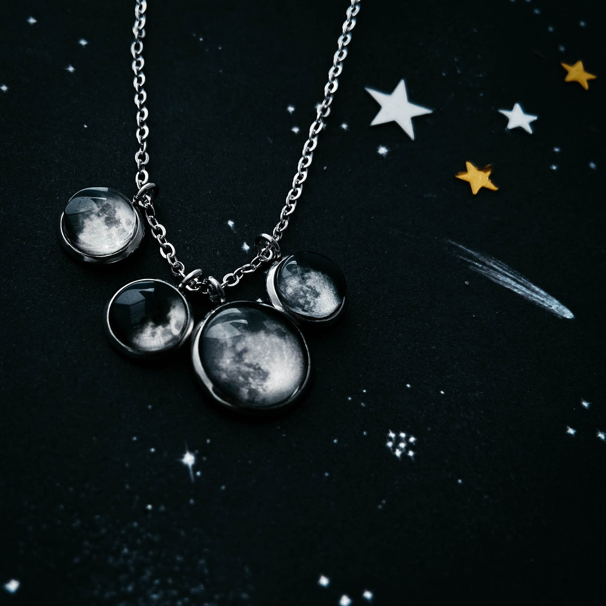 My Moon Family Clustered Necklace - Multiple Phases