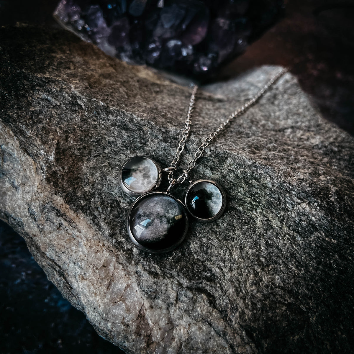My Moon Family Clustered Necklace - Multiple Phases