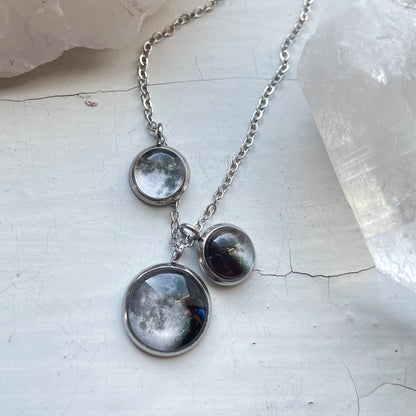 My Moon Family Clustered Necklace - Multiple Phases