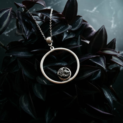 Circle Necklace With Authentic Raw Meteorite