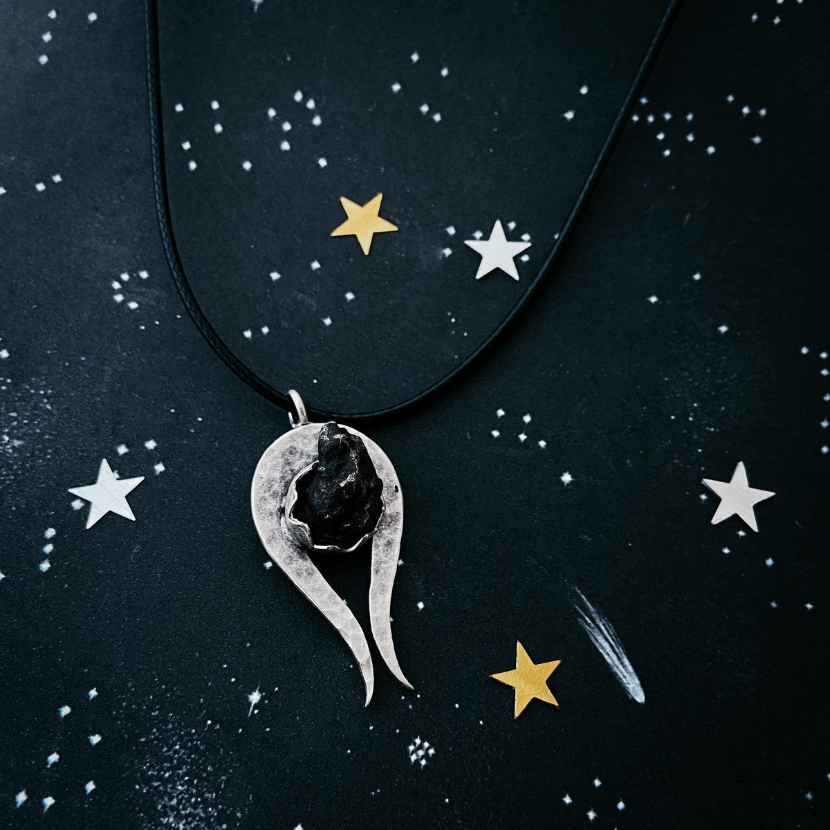 Comet Necklace With Authentic Meteorite
