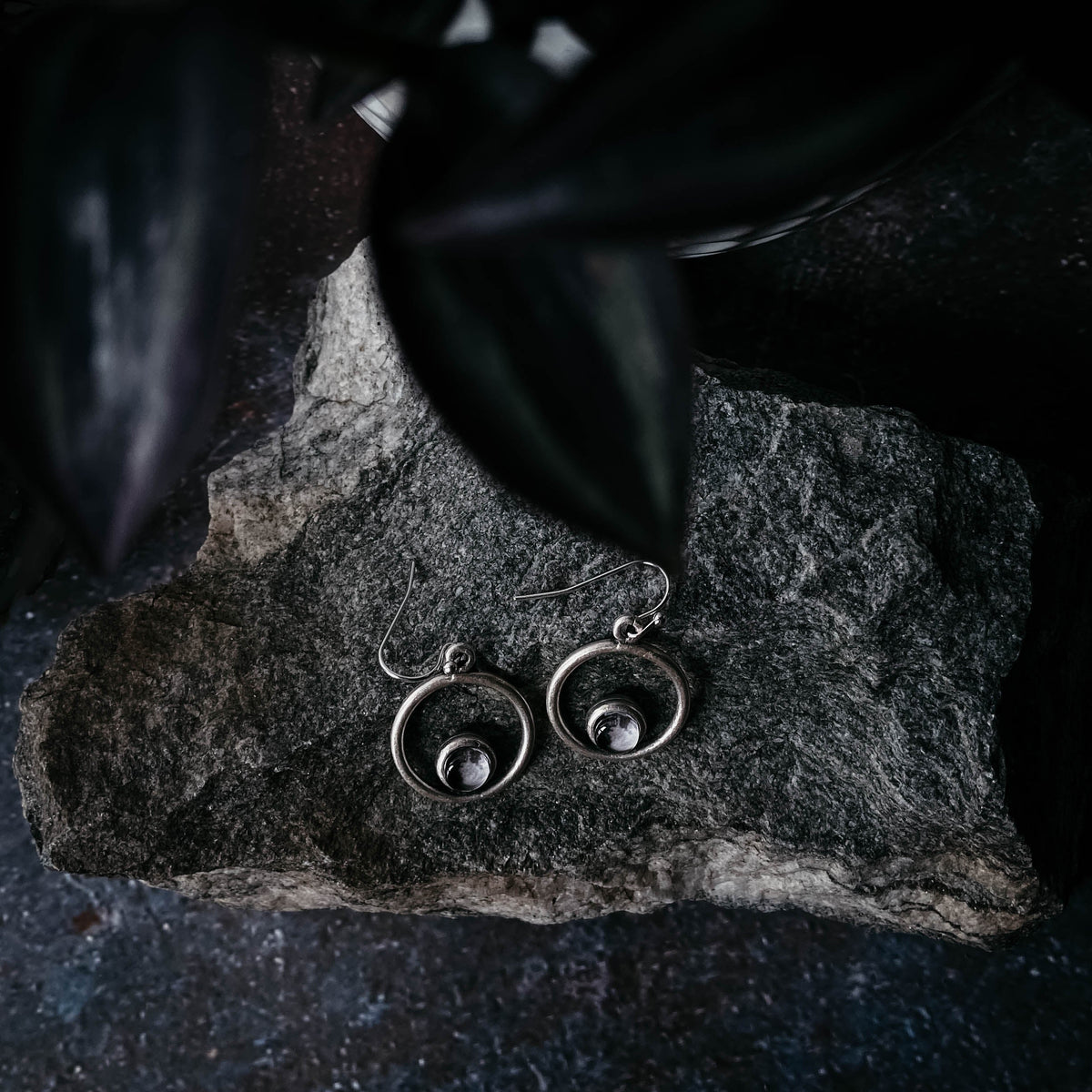 My Moon Circle Dangle Earrings