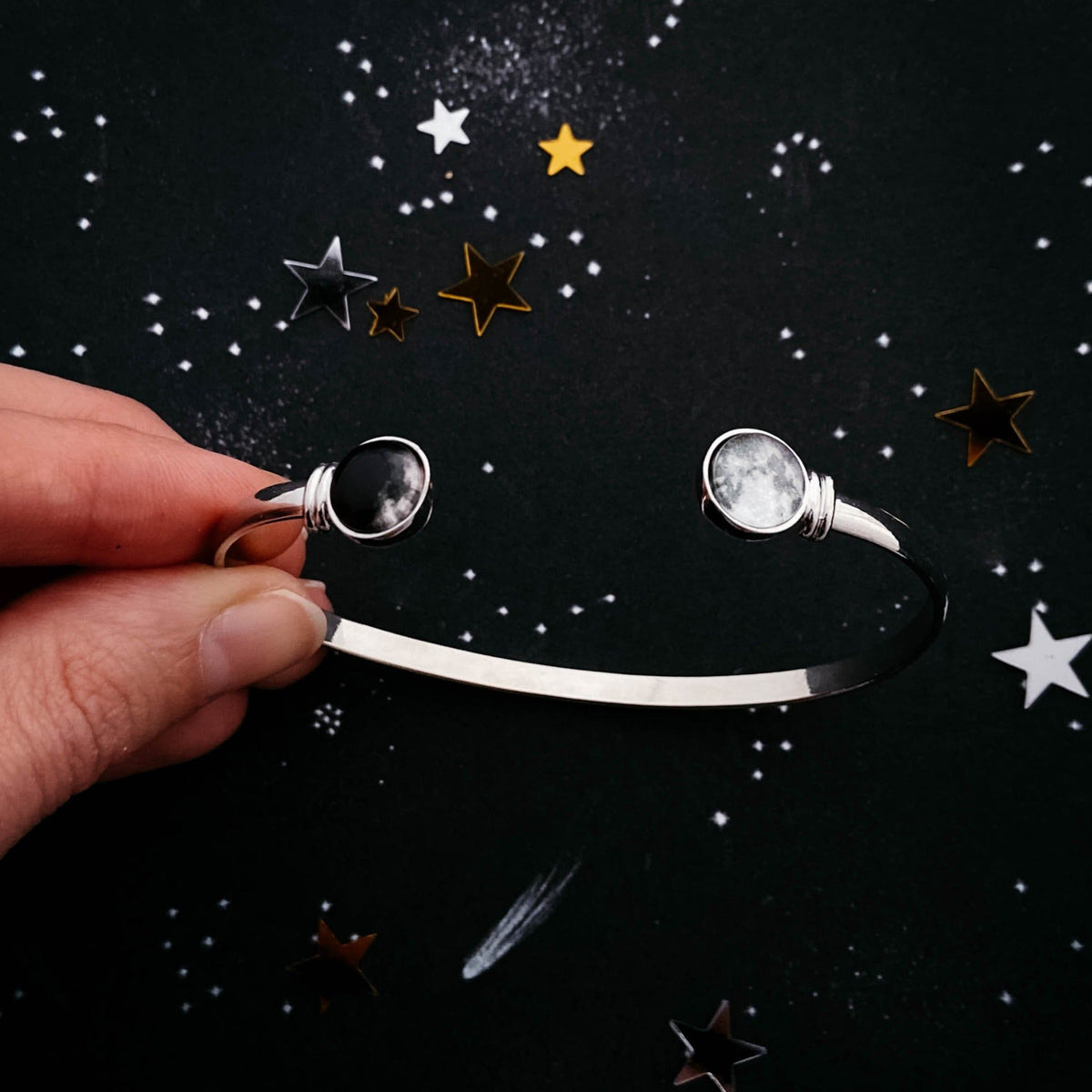 My Moon Cuff Bracelet - 2 Custom Moon Dates