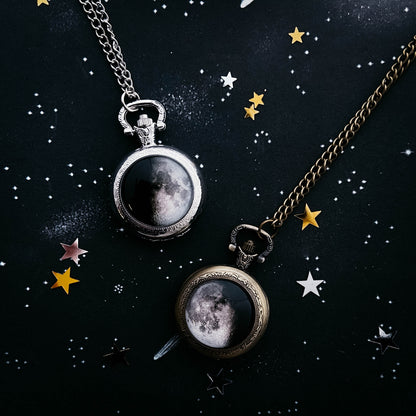 My Moon Custom Lunar Phase Pocket Watch Necklace