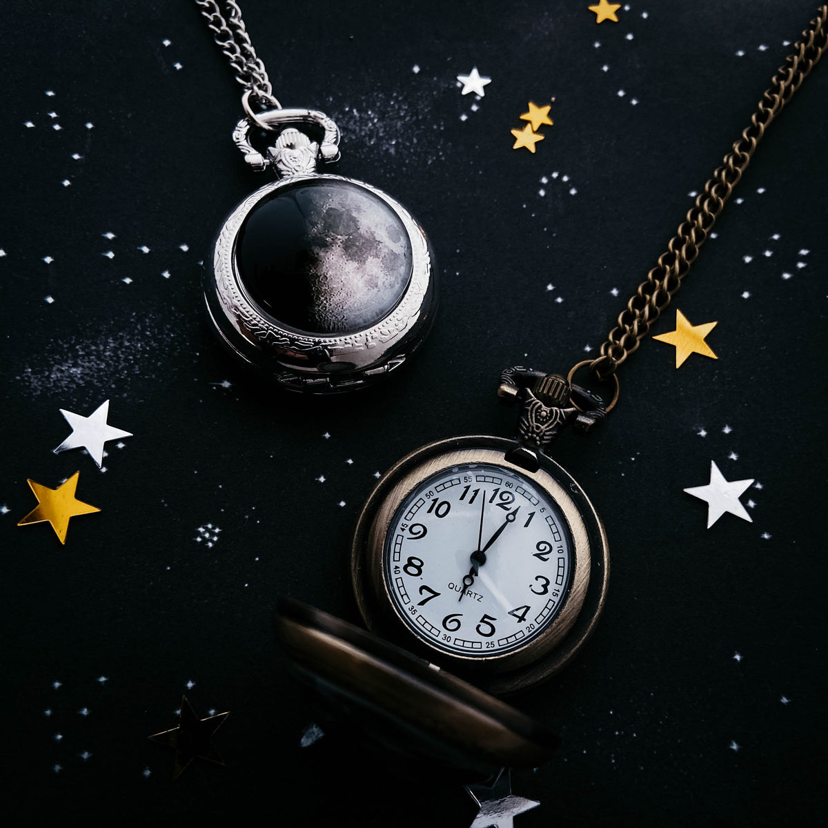 My Moon Custom Lunar Phase Pocket Watch Necklace