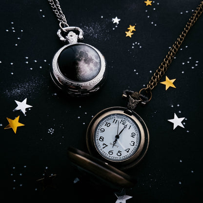 My Moon Custom Lunar Phase Pocket Watch Necklace
