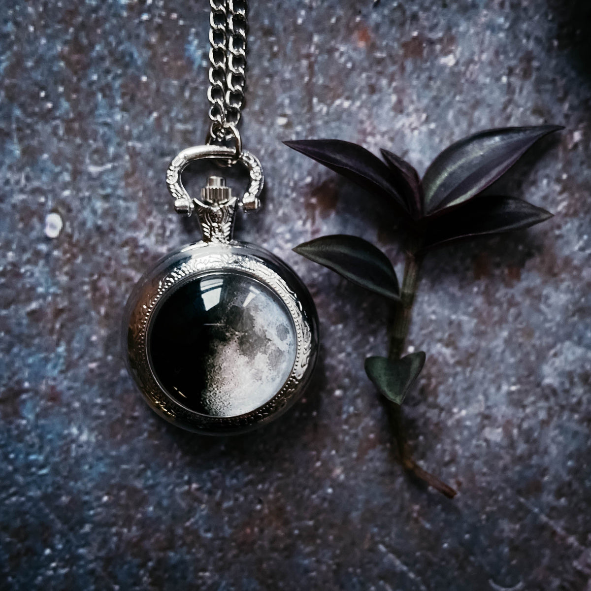 My Moon Custom Lunar Phase Pocket Watch Necklace