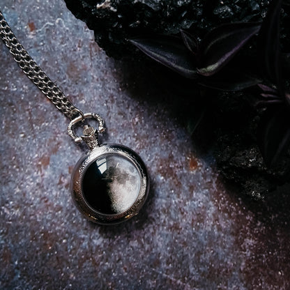 My Moon Custom Lunar Phase Pocket Watch Necklace