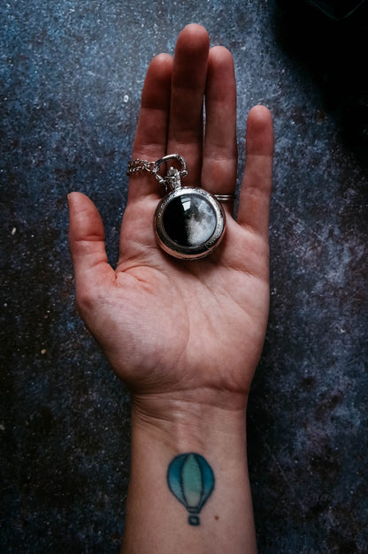 My Moon Custom Lunar Phase Pocket Watch Necklace
