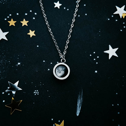 My Moon Chunky Petite Round Silver Pendant
